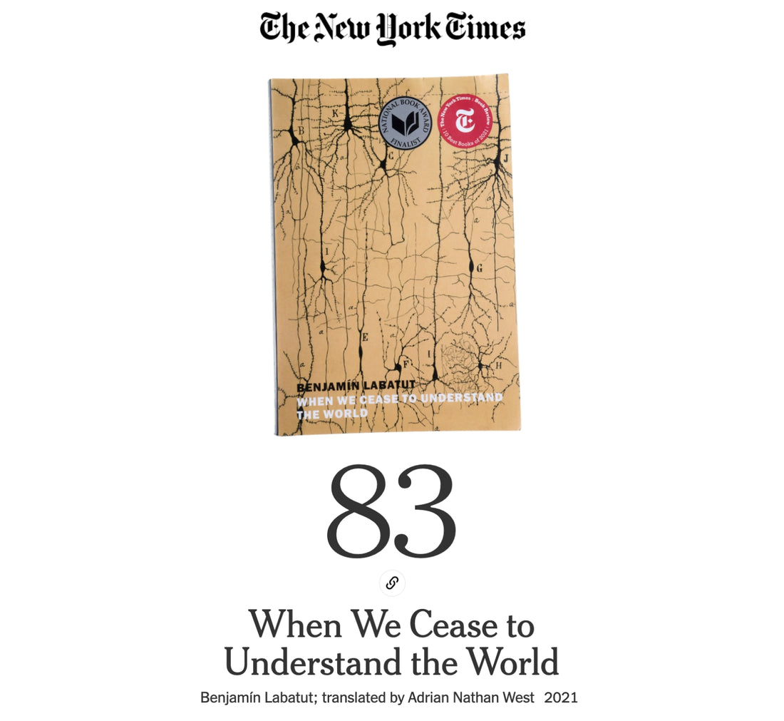 ‘When We Cease to Understand the World’ on NYT’s Best of the 21st Century List